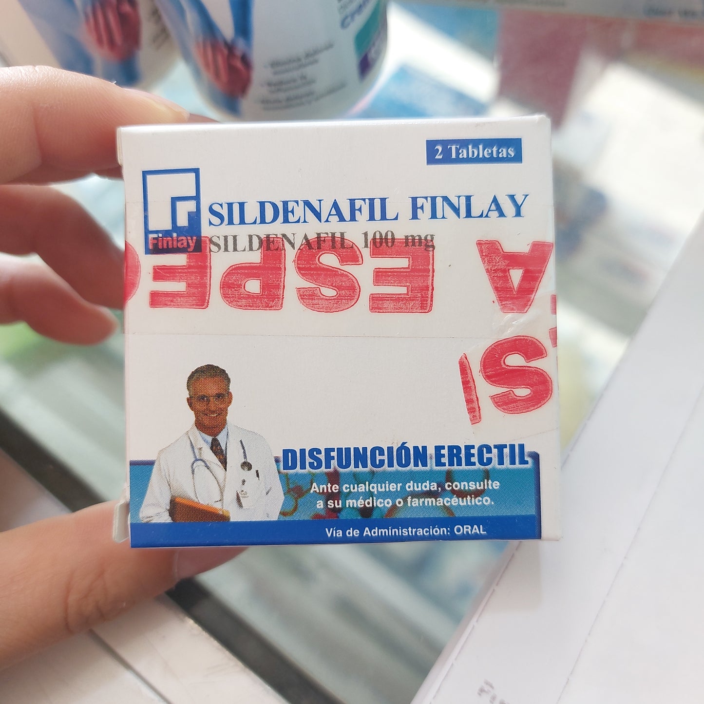 SILDENAFIL 100mg FINLAY X 2 TABLETAS