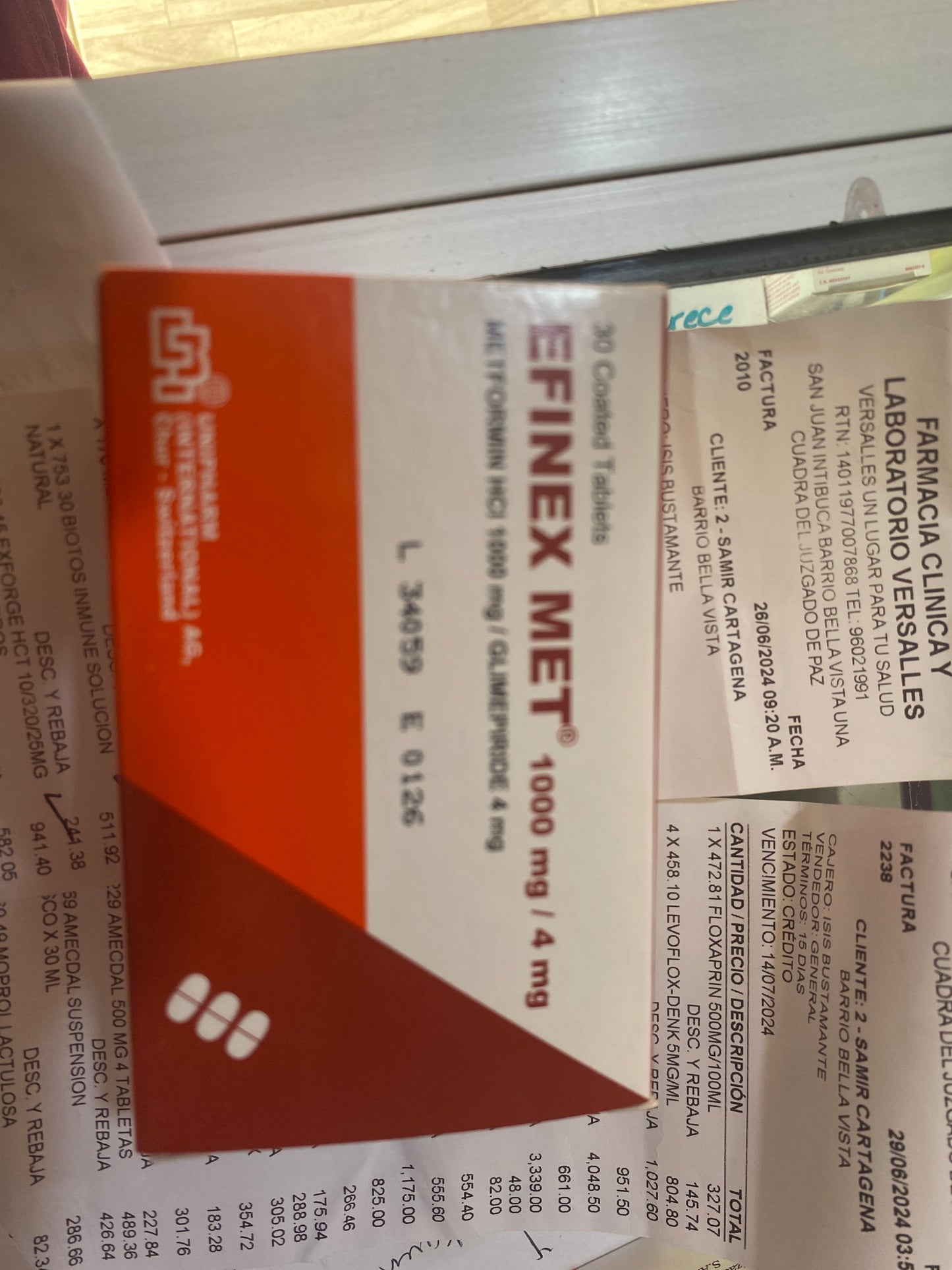 Efinex met 1000/4 mg