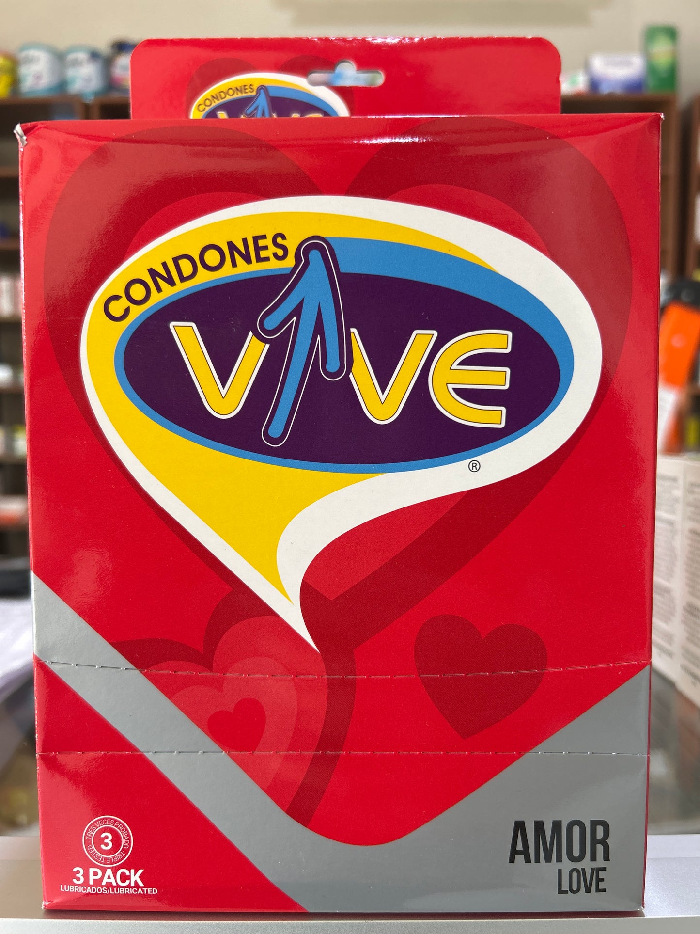 VIVE AMOR LOVE CONDONES COLOR ROJO