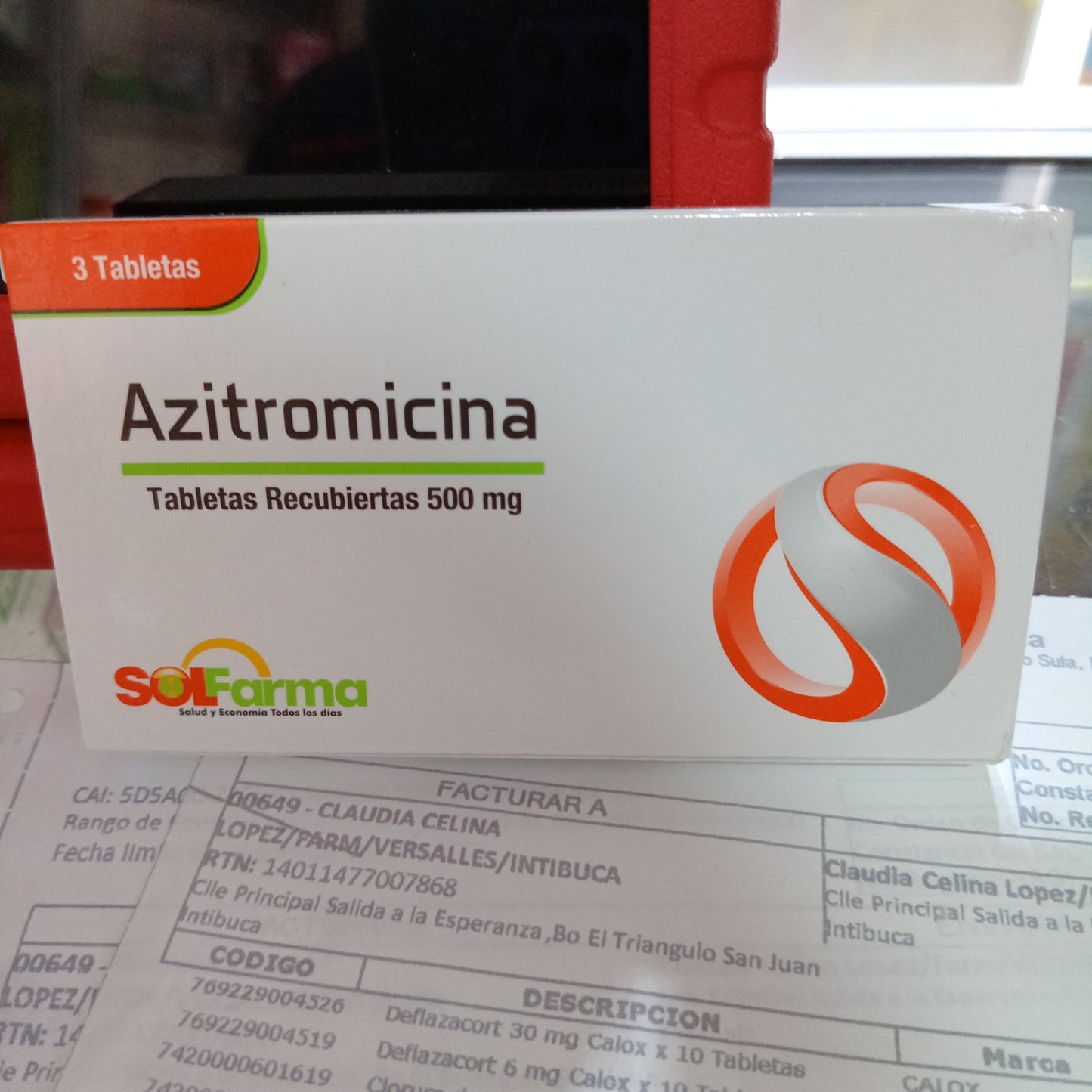 AZITROMICINA X 3 TAB 500MG SOLFARMA